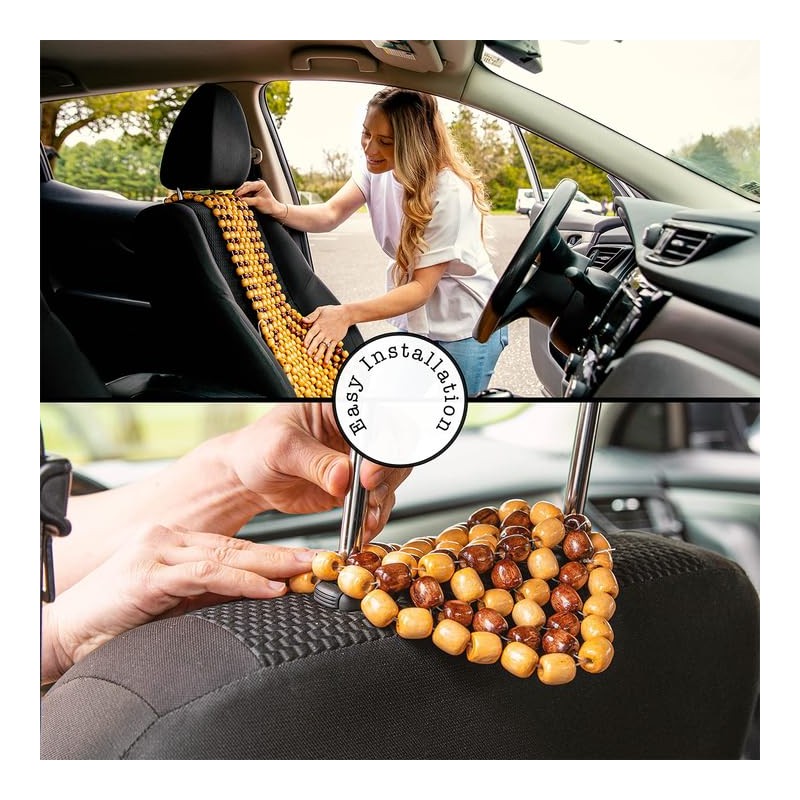 Zone Tech Beaded Seat Cover for Cars Cooling, Massage Cushion,