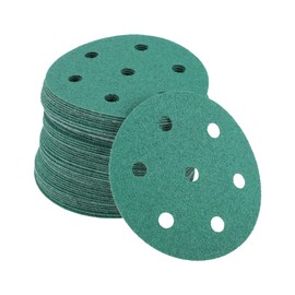 TUCKBOLD Car Sanding Discs 3.5inch 7 Hole 80 Grit Abrasion Resistance | Round Hook and Loop Sandpaper Green 50 Pcs