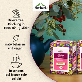 Herbaria Für Dich Frauentee bio 15FB – 100% Bio-Kräutertee im Filterbeutel – ausgleichende Kräuterteemischung – beliebter Frauen-Tee – natürlich wohltuender Teegenuss