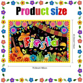 YQWIN Fiesta Backdrop Mexican Fiesta Party Decorations Fiesta Banner Mexican Backdrop Mexican Party Banner Fiesta Party Backdrop Carnival Backdrop for Mexican Fiesta Cinco De Mayo Party Decorations