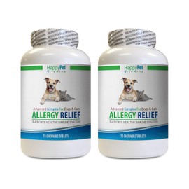 cat Allergy Tablets - PET Allergy Relief - for Dogs and Cats - Stop ITCHING and HOT Spots - Healthy Immune Support - Licorice Cats - 2 Bottles (150 Tablets)
