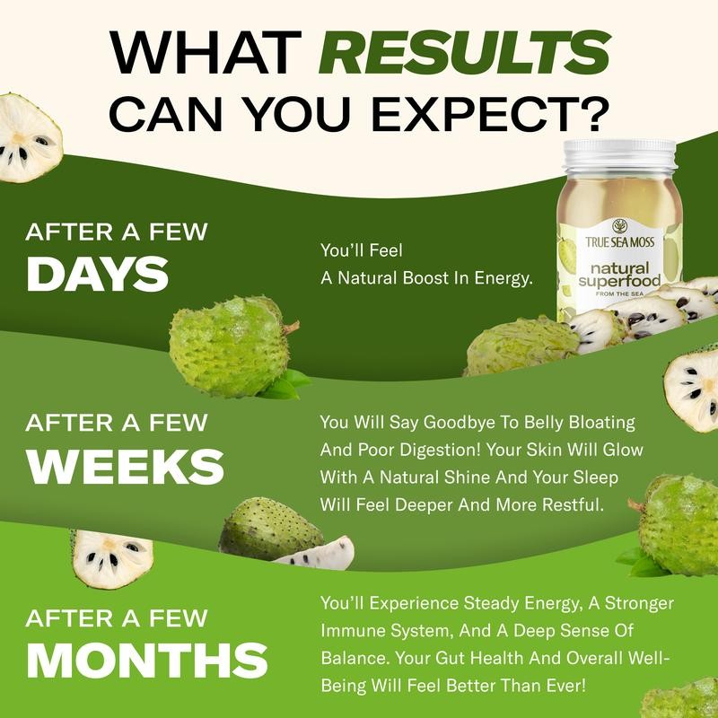 TrueSeaMoss Soursop Irish Sea Moss Gel – Mineral & Vitamin-Rich,