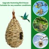 NOVWANG 4 Pcs Hand Woven Hummingbird Houses for Outside