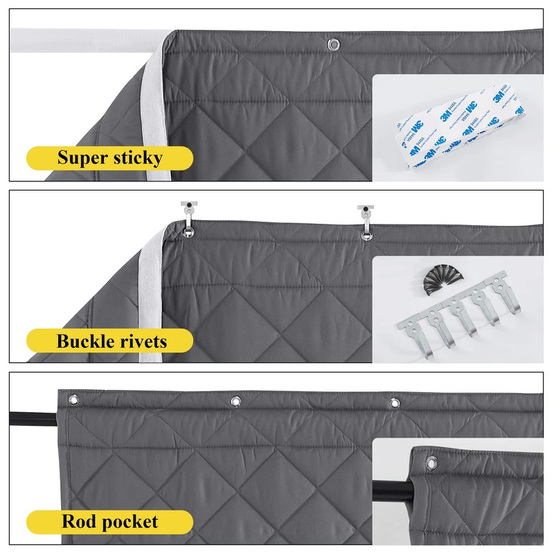 NICETOWN Warm Curtains for Winter, Windproof Waterproof Soundproof Door Shade