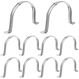10 PCS Pipe Strap Clamp 4 Inch Heavy Duty Stainless Steel U Bracket Tube Clip 2 Hole Hose Hanger Widened Tube Strap Tension Clip Assortment Kit
