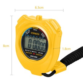 Vicloon Sport Stopwatch Timer, Professional Digital Sport Timer with Stainless Steel Whistle, Large LCD Display Suitable for Football, Basketball, Running, Swimming, Fitness and More (Yellow)