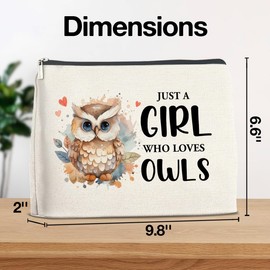 YeleY Owls for Owl Lovers Owl Mom - Owl Ideas - Owl Lovers Makeup Bag for Teen Girl Daughter Sister Bestie - Just a Girl Who Loves Owls Cosmetic Bag Makeup Zipper Pouch