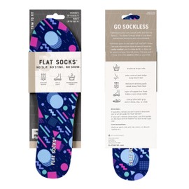 FLAT SOCKS No Show Socks, Sockless Shoe Liner, No Slipping, No Stinking, Washable Barefoot Shoe Insert for Men and Women, Memphis, Small