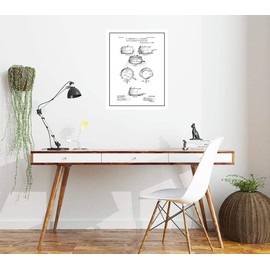 Draft Attachment For Frying Pans Patent Print Black Ink on White with Border (8" x 10") M13762