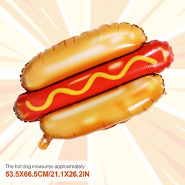 PEUTIER 8pcs Food Themed Balloons, Aluminum Foil Food Balloons French Fries Popcorn Pizza Hamburger Balloons Hot Dog Balloons for Food Themed Parties Birthday Celebration Decoration