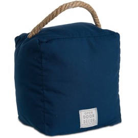 Pavilion Gift Company Open Door Decor - Life is Better in Flip Flops Beach Decor Navy Blue Door Stopper with Handle