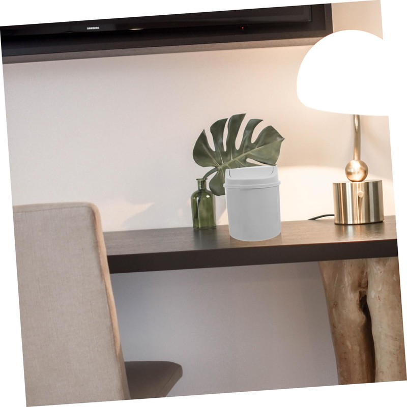 ULTECHNOVO Small Trash Can with Rotating Lid: Tiny Wastebasket for