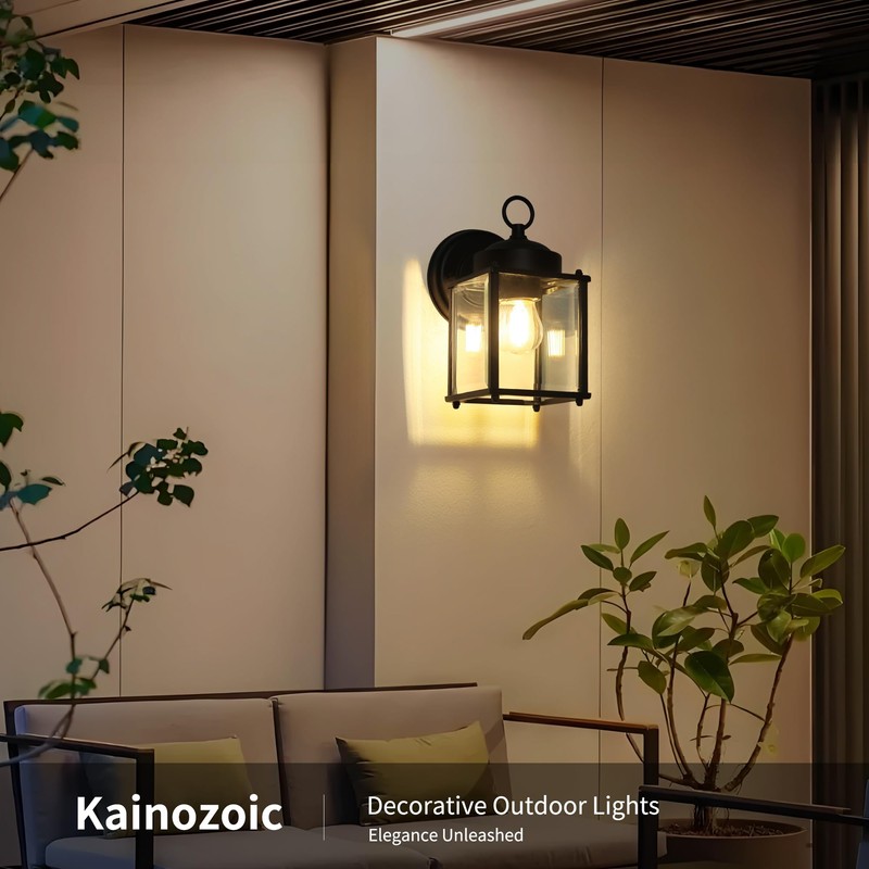 Kainozoic Outdoor Wall Light Fixtures Waterproof Matte Black Exterior Light