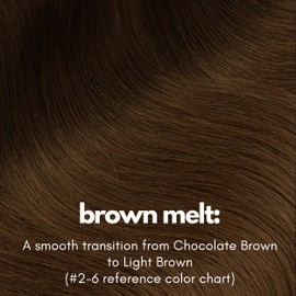 Irresistible Me Extensiones De Cabello Humano 100% Con Clip: Extensiones Invisibles De Cabello Humano Para Mayor Longitud Y Volumen, Resistentes Al Calor Y Teñibles, Color Marrón Fundido, 35,5 Cm.