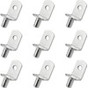 L-Shaped Support Shelf Bracket Pegs with Hole, Polished Nickel Steel