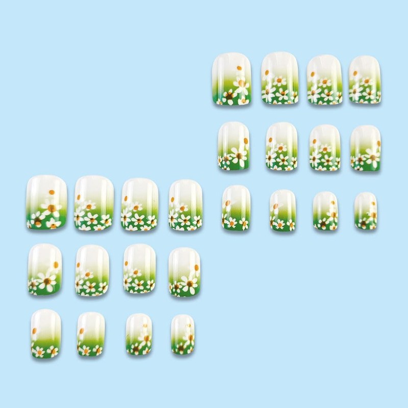24 PCS Autumn Press on Nails Short Square - ZWENJIE