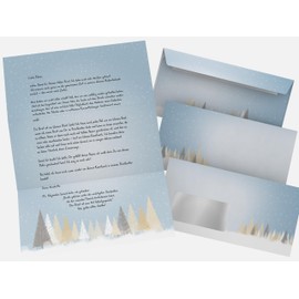 Christmas Letter Paper set Winter Fairytale Forest 50 Sheets Christmas Writing Paper and Envelopes
