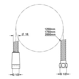 GROHE 2814500J Metal Shower Hose 1/2 78.7 inches (2000 mm) (Metal Exterior)