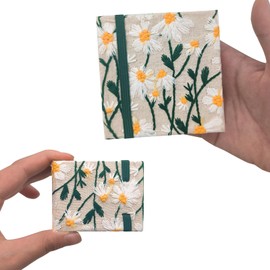 LYML.E1 2PCS Mini Watercolor Sketchbook,Portable Mini Watercolor Notebook, Travel Sketchbook,300g Watercolor Textured Drawing Papers. (Embroidery2(3.4in* 3.4in and 2.8in* 2in))