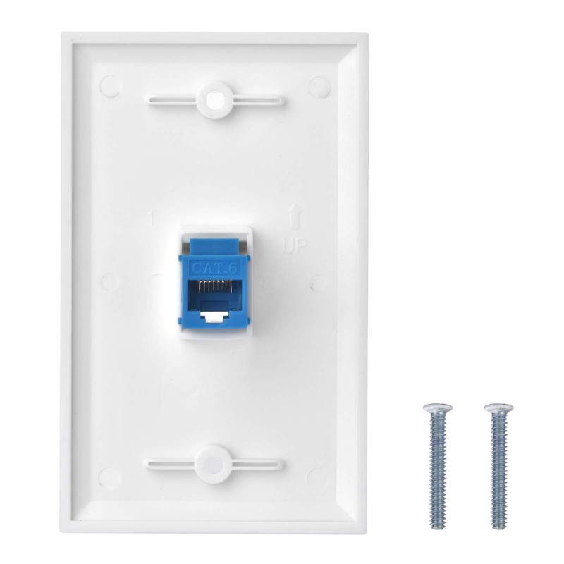 Ethernet Wall Plate Cat6 1 Port Keystone Jack Wall Plate
