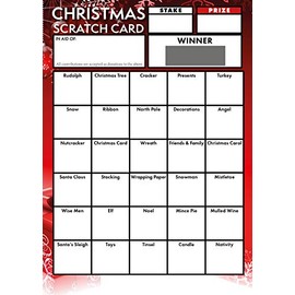 Totally Bonkers - Christmas Theme Fundraising Scratch Cards - 30 Square - A6 (148x105mm) - 10 Pack - TB0067 - Blind Card