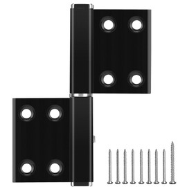 12 Pack Lift Off Hinges Heavy Duty, Black Hinges for Doors, Door Hinge Lubricant Indoor, 4 Inch Hinges, Garage Door Hinges
