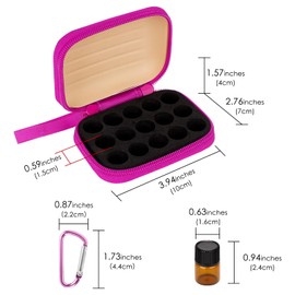 Biiange 2Pcs Mini Essential Oil Bottle Case, Travel Essential Oils Boxe, Essential Oil Storage Box, with 30 Essential Oil Bottle (Mini essential oil bottle cases+1ml essential oil bottle)