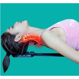 Home lumbar spine cervical support neck traction device - Colour: purple white, style: english