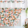 Lifeel No Hook Shower Curtain with Snap in Liner, Peach