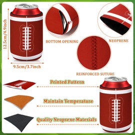 SEPGLITTER 18 Pack Football Can Cooler Sleeves Beer Drink Can Bottle Cooler Sleeves Cooler Collapsible for Football Lovers Party Birthday Themed Party Decorations Supplies Favors