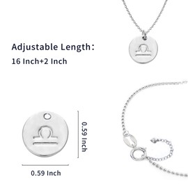 Getlace 925 Sterling Silver Zodiac Aquarius Necklace Disc Charm Necklace (Aquarius)