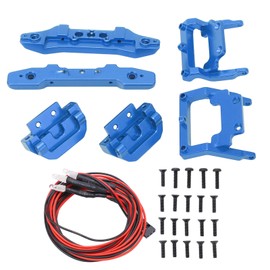 RC 1/18 Bumper Replacement Aluminum Alloy RC Front Rear Bumpers Plates Upgrade Parts for Traxxas Latrax Teton 1/18 Blue