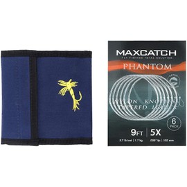 Maximumcatch Fly Leader with a Pocket for Fly Fishing Leader Storage, Pack of 6 (9 ft 7X (6 Pieces)
