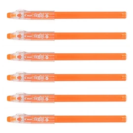 PILOT Frixion Ball Sticks 07 Rollerball Pens Medium Tip Orange Pack of 6