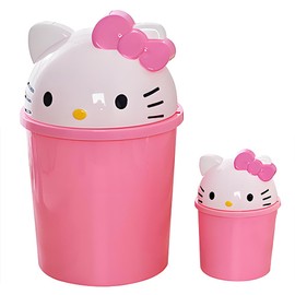 NBHUZEHUA 2.2 Gallons Pink Trash Can Bathroom Decor Cute Kids Girl Garbage Can with Lid Girls Bedroom Nursery Room Small Waste Bin