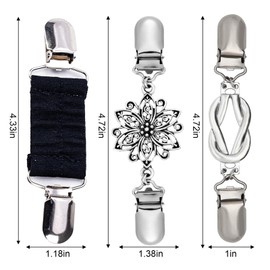 3 PCs Dress Clip Back Waistbands - Belt clips for a perfect fit and stylish look, easy to use waist adjuster, perfect for women's dresses and gowns, shirts, and shawls