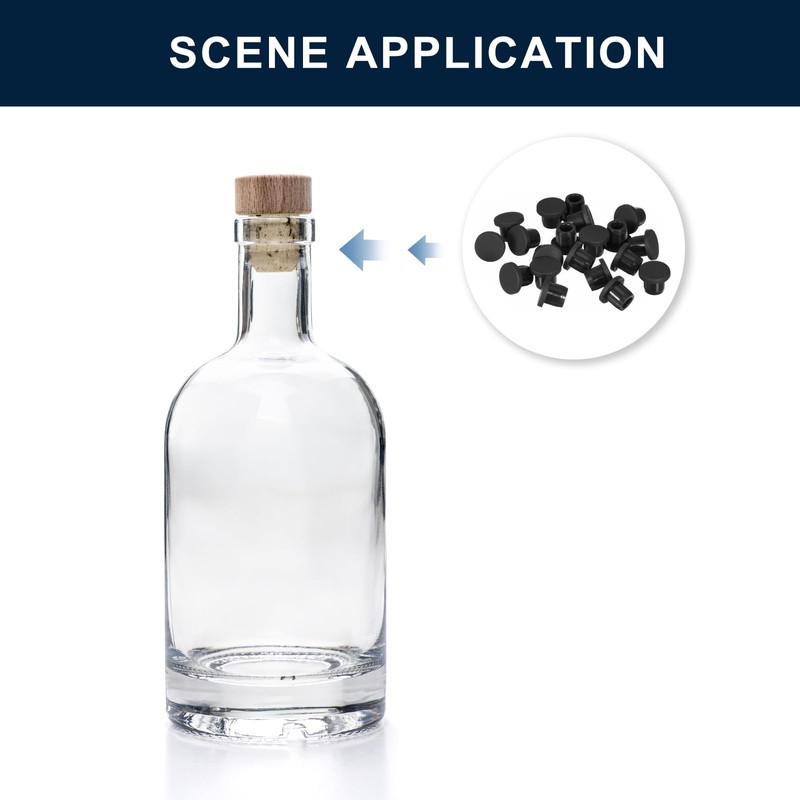 sourcing map 20 Pieces Black Plug Holes, Waterproof Button Plug