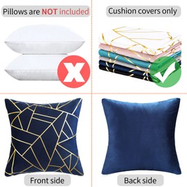 ETOLISHOP Cushion Covers 45 x 45 cm Grey Sofa Cushion Covers Replacement 18 x 18 Velvet Silver Cushion Set of 2 for Living Room Bedroom Couch Chair