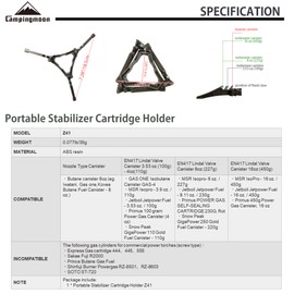 camping moon CAMPINGMOON Portable Fuel Can Stabilizer Gas Canister Cartridge Holder Z41