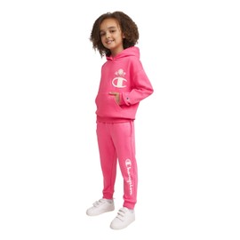 Champion Girls Hoodie and Sweatpant Set for Kids Athletic Fleece Sweatsuit
