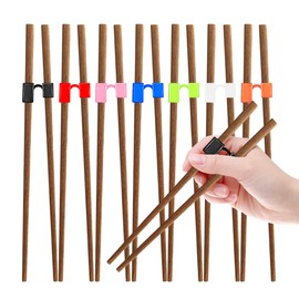EAEDMY 7 Pairs Training Kid Adult Chopsticks and Trainers for Beginners, Japanese Wooden Beginners Training Chopsticks Helpers Set, Reusable, Dishwasher Safe, L8.86Inch (3.Rosewood)