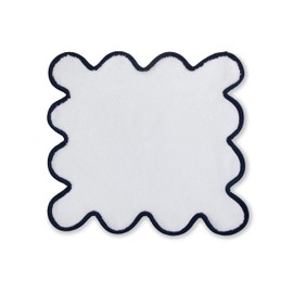 Kassatex Chairish Towels - White/Navy/Washcloth