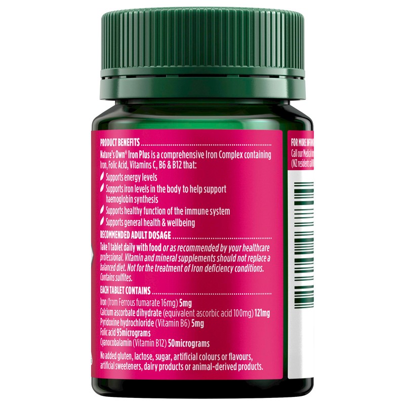 Nature's Own Iron Plus with Folic Acid, Vitamins C, B6,