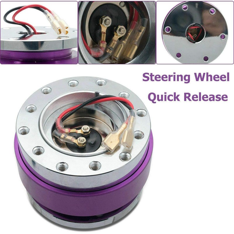 Riloer H841302 11 Hole Quick Release Car Steering Wheel Kit,