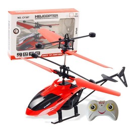 PTGHT Juguetes de helicóptero volador para interiores con detección de gestos, helicóptero controlado a distancia, juguetes para niños con luces LED, regalos de cumpleaños para niños y niñas (rojo)