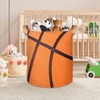 Laundry Basket Basketball Texture Large Round Storage Basket Bin with