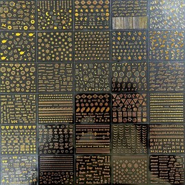 30 Sheets Gold Nail Art Stickers 3D Self-Adhesive Gold Nail Decals with Star Moon Heart Irregular Lines Geometry Patterns Nails Art Design for DIY Nails Design Manicure Decoration Accessories