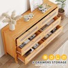DWVO Natural Rattan 6 Drawer Dressers - Oak Wooden Dresser