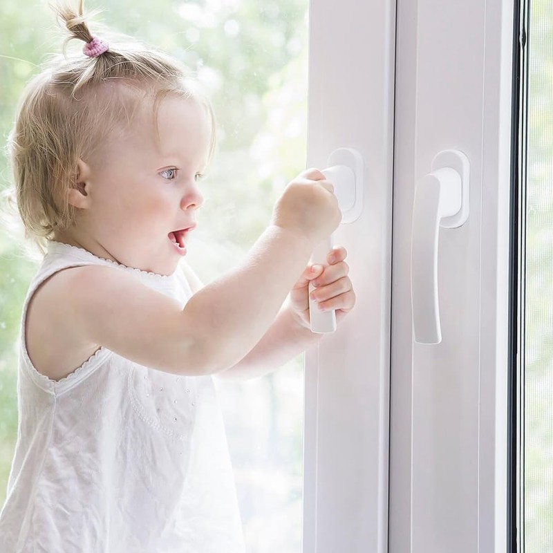 PHIEZC Pack of 2 Plastic Steel Window Handles, Sliding Window