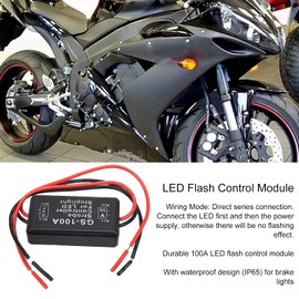 GS-100A Strobe Controller Strobe Control Module Blaster Flashing Module for LED Brake Light Tail Light 12-24VDC